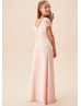 Flutter Sleeves Petal Pleated Chiffon Junior Bridesmaid Dress